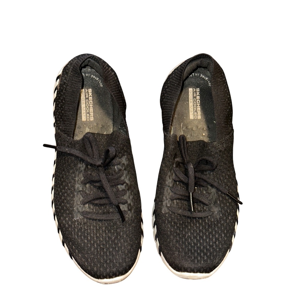 Skechers GOwalk‎ Air Cooled Goga Mat Comfort Black Knit Walking Shoes Women's 7M